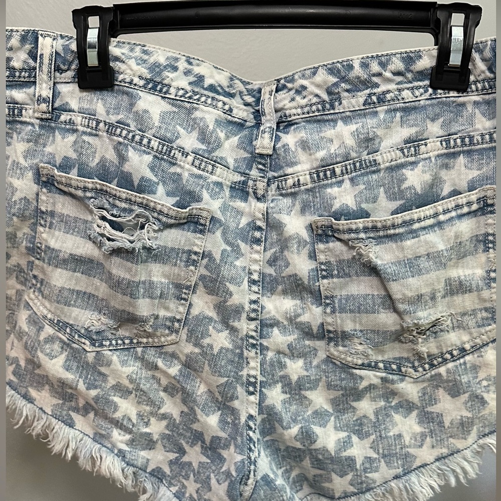 USA Star spangled banner distressed denim